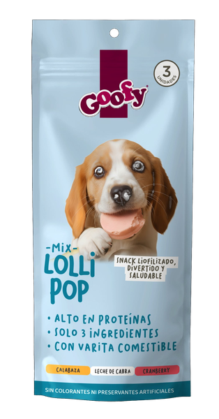 Goofy Lollipop Mix — 3 sabores de snack lollipop para perros